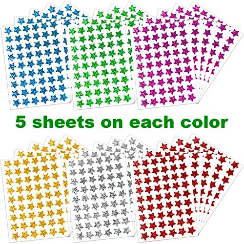 Lrogoe 1620 Pack, 6 Colors, Holographic Small Star Stickers for Kids Reward, Behavior Chart, School Classroom Student Teacher Supplies, 0.6" Diameter - Image 3