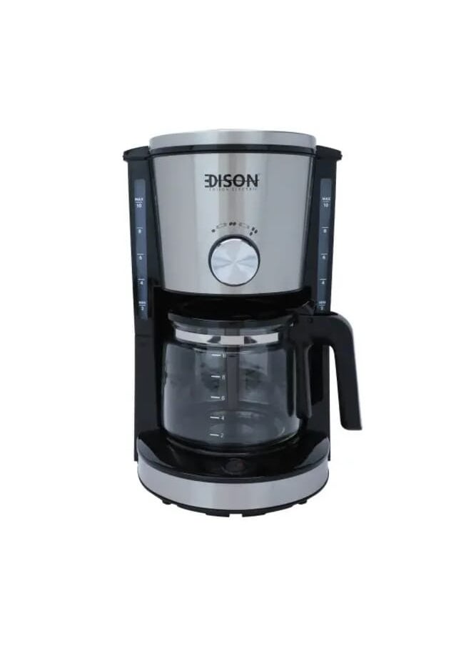 EDISON - Coffee machine 1.25  liter black steel 1000 watts - Image 1