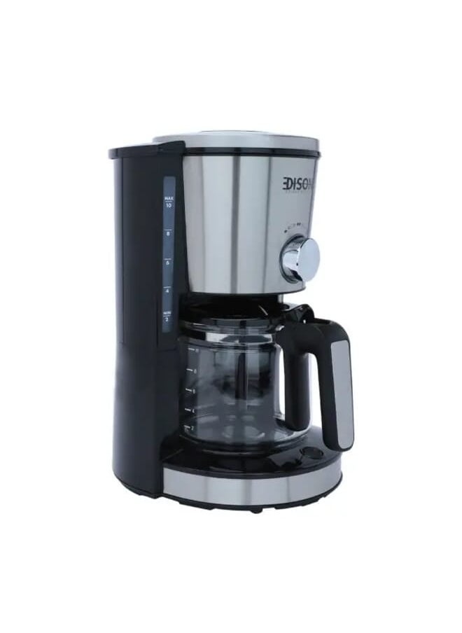 EDISON - Coffee machine 1.25  liter black steel 1000 watts - Image 1