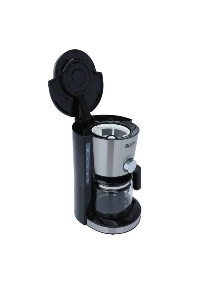 EDISON - Coffee machine 1.25  liter black steel 1000 watts - Image 1