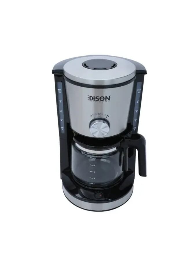 EDISON - Coffee machine 1.25  liter black steel 1000 watts - Image 1
