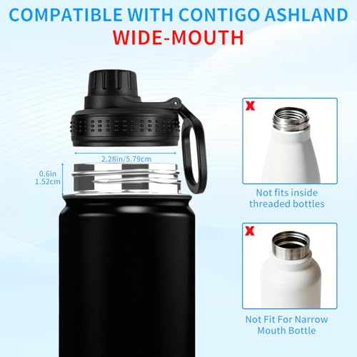 MEIJIAYOU Replacement Lid Compatible with Contigo 24OZ, Leak Proof Spoud Lid Fit for Contigo Water Bottle Lids Replacement Reusable Water Bottle Lid Replacement Parts - Image 2