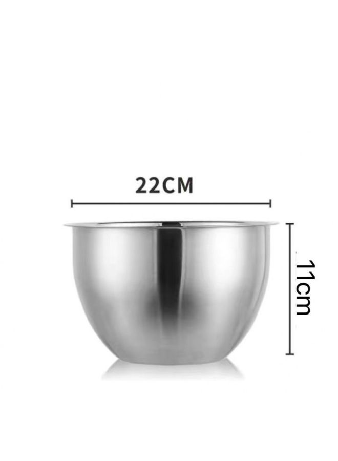Household Stainless Steel Egg Basin Deepening Splash-proof Baking Cream Salad Mixing Bowl Special Dish Kneading Basin-Specifications:Professional Egg Beating Pot [extra Large Size]-Color:Default  - Image 1