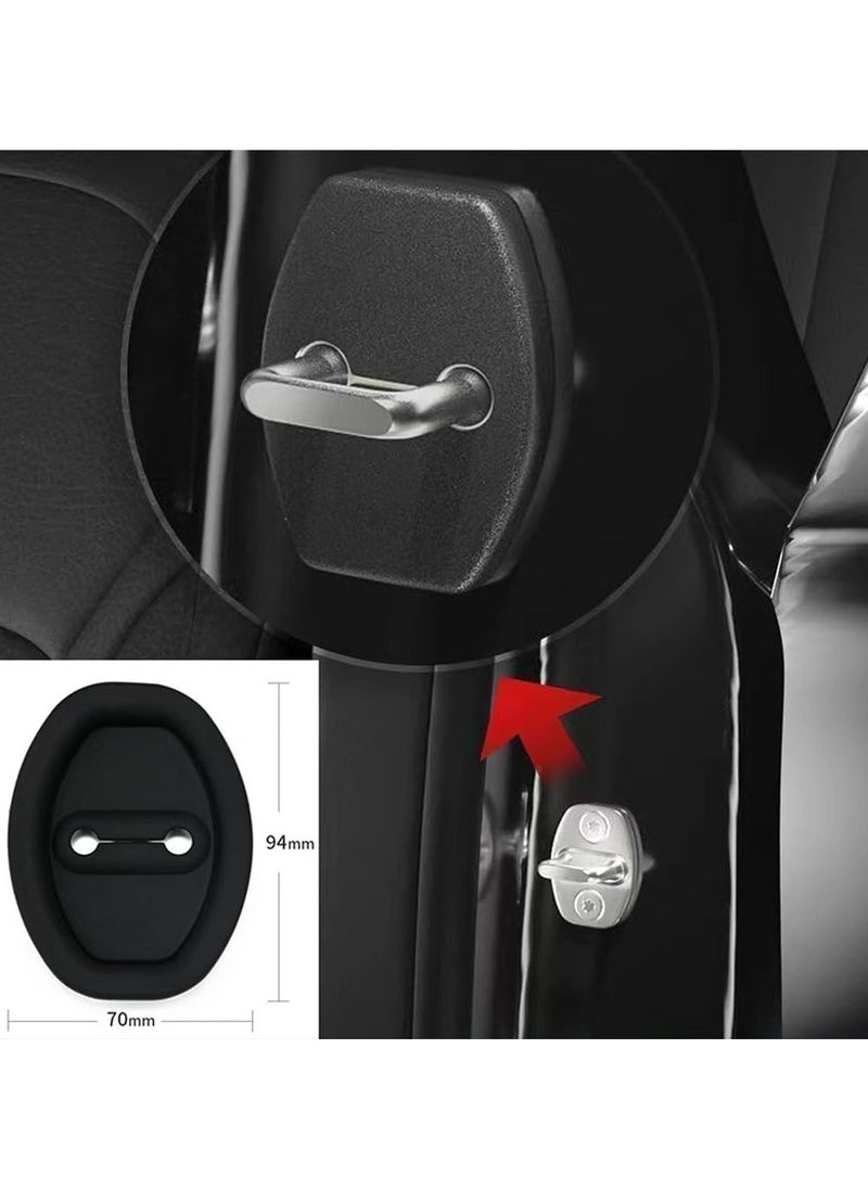 Oasisgalore 4pcs Car Door Latch Silicone Protective Covers - Silent Shock Pads for Vehicle Locks (Black)  - Image 5