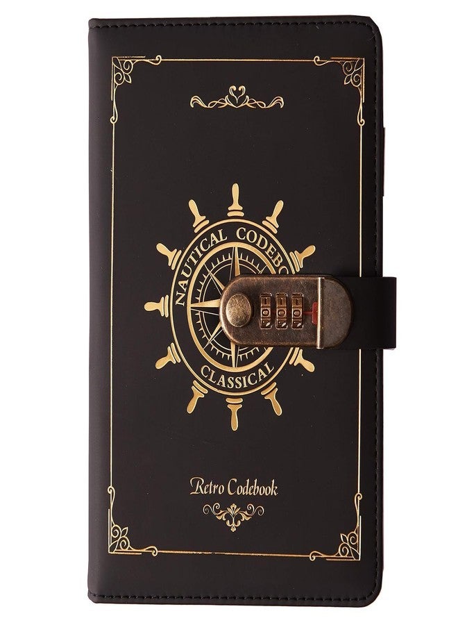 WROPZO Marble Diary Journal with Lock for Girls and Women - Secret Diaries Journal with Code Lock - A5 Marble Notebook with Combination Lock - PU Leather Cover Diary Notebook for Teen Girls (Black) - Image 1