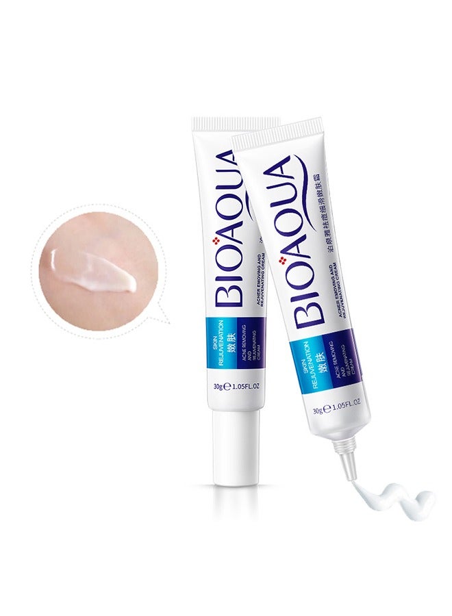 BIOAQUA Pure Skin Acne Treatment Scar Removal Cream,Acne Spot Treatment for Face & Acne Dots, Natural Cystic Acne Treatment, For All Skin Types, Premium Acne Scar Cream & Pimple Remover - 30grams  - Image 2