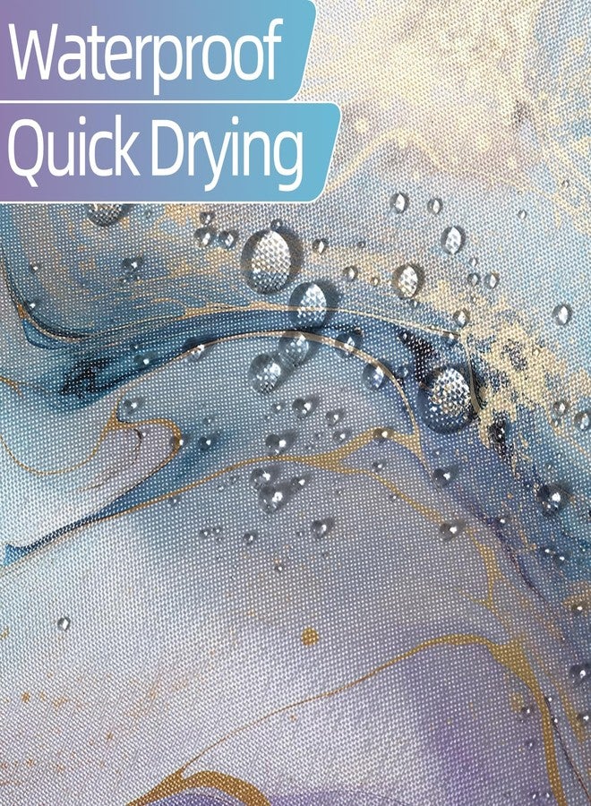 Uiiooazy Marble Shower Curtain 72x72 inches for Bathroom Abstract Ink Watercolor Bathtub Room Partition Hotel Decoration Modern Purple Blue Waterproof Fabric Shower Curtains Set with Hooks - Image 3