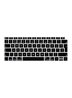 Premium Ultra Thin Keyboard Cover For MacBook Air 13 inch with Touch ID Retina Display, A1932,2018 Release, Soft Skin Cover [UK Layout] -Black