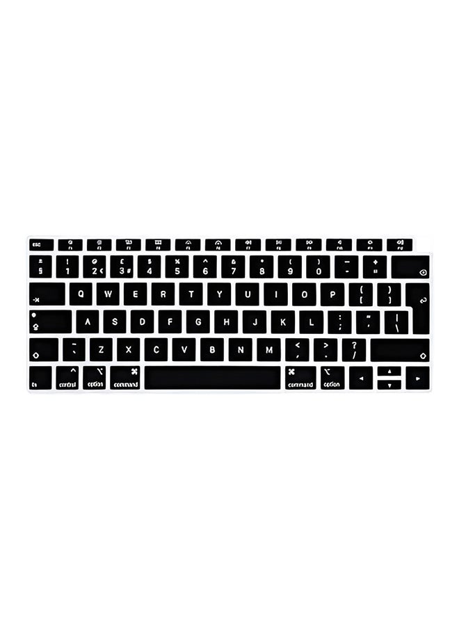 O Ozone Premium Ultra Thin Keyboard Cover For MacBook Air 13 inch with Touch ID Retina Display, A1932,2018 Release, Soft Skin Cover [UK Layout] -Black  - Image 1