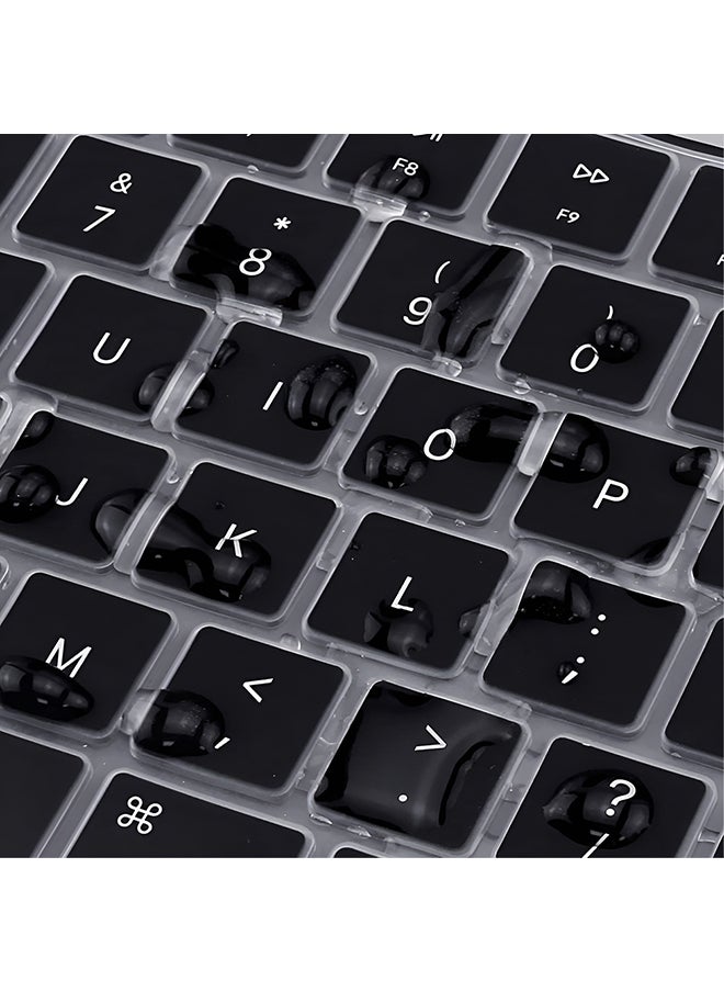 O Ozone Premium Ultra Thin Keyboard Cover For MacBook Air 13 inch with Touch ID Retina Display, A1932,2018 Release, Soft Skin Cover [UK Layout] -Black  - Image 4