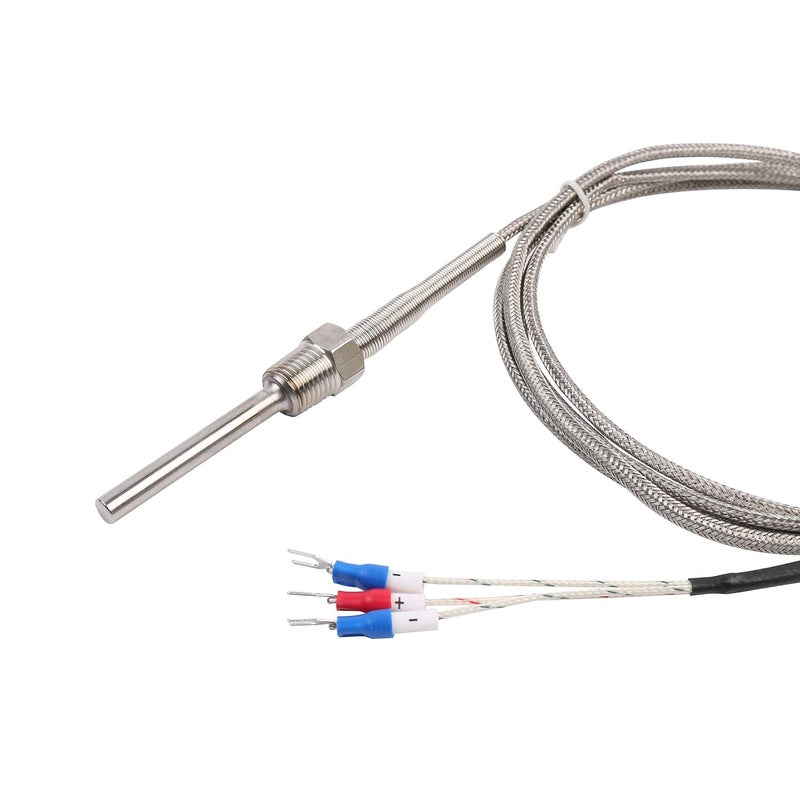 Jaybva Waterproof RTD PT100 Temperature Sensor - Stainless Steel 3 Wire Thermistor Probe for PID Temperature Controller NPT 1/4" Inch Pipe Thread with Insulation Lead Shield Wire -50~500℃ with 2m Wire - Image 3