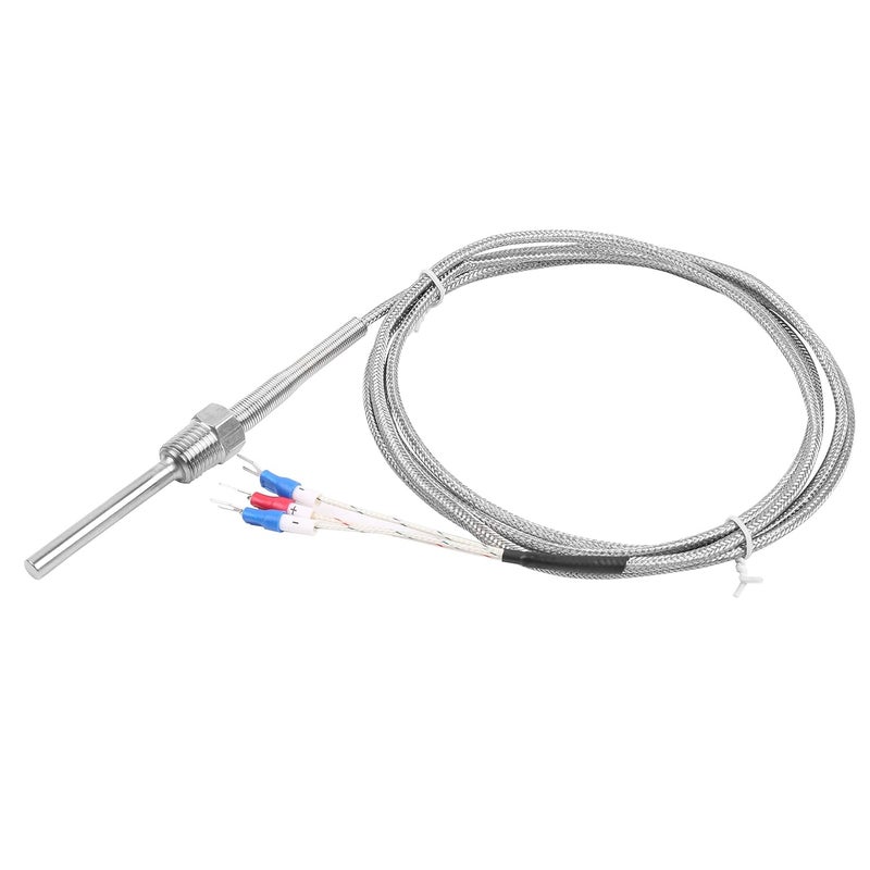 Jaybva Waterproof RTD PT100 Temperature Sensor - Stainless Steel 3 Wire Thermistor Probe for PID Temperature Controller NPT 1/4" Inch Pipe Thread with Insulation Lead Shield Wire -50~500℃ with 2m Wire - Image 2