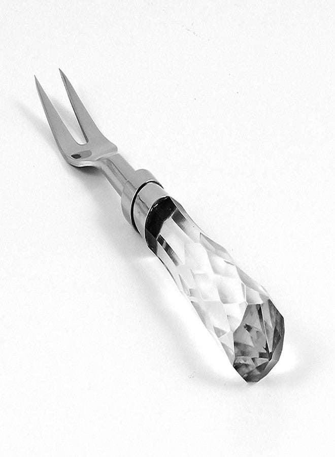 بارسكي طقم شوك وملاعق - للفواكه والحلويات والكعك والمقبلات - مصنوع من الفولاذ المقاوم للصدأ بمقبض كريستالي - طوله 5.75 بوصة - معبأ في علبة هدايا أنيقة - طقم من 4 قطع - من بارسكي - - Image 1