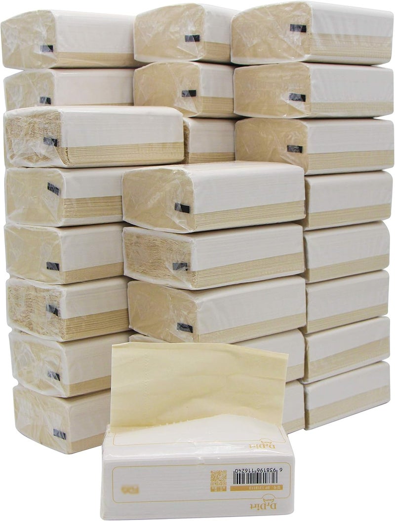 DrDirt Tissue, Boxless, 330 Sheets (110 Pairs)*36 Packs, 3-Ply Tissue Paper, Soft Pack, Bamboo, Unbleached, Natural Color, Eco-Friendly - Image 1
