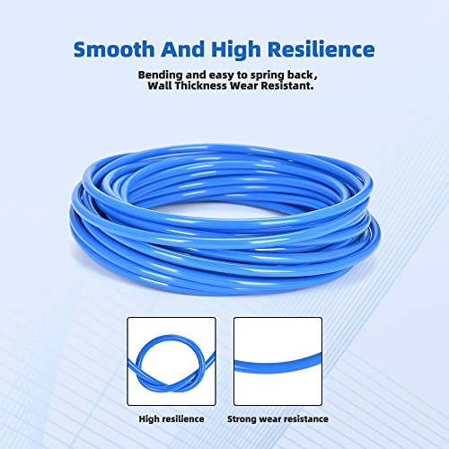 cnaodun Air Line Tubing Kit, CNAODUN 1/4 inch OD 1/6 ID 39.4ft/12 Meter Blue Pneumatic Tubing PU Air hose Pipe Tube Kit for Air Line or Fluid Transfer - Image 4