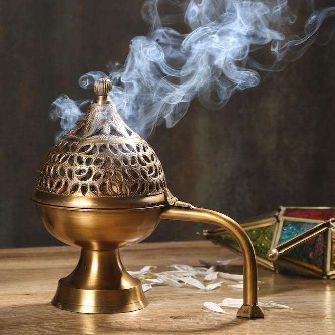 Ritualistic Heritage Brass Hand LobanGold Dhoop Dhuni Burner Sambrani Dhoop Resin and Home Office Temple Prayer Antique lubandan Incense Burner Dhuni - Image 3