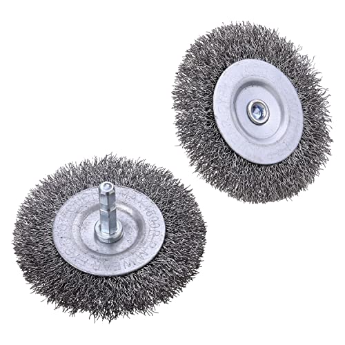 WENORA 6 Pack Wire Wheel Brush for Drill - 1/4 Inch Hex Shank, Coarse Carbon Steel Crimped Wire Wheel for Cleaning Rust - Image 5