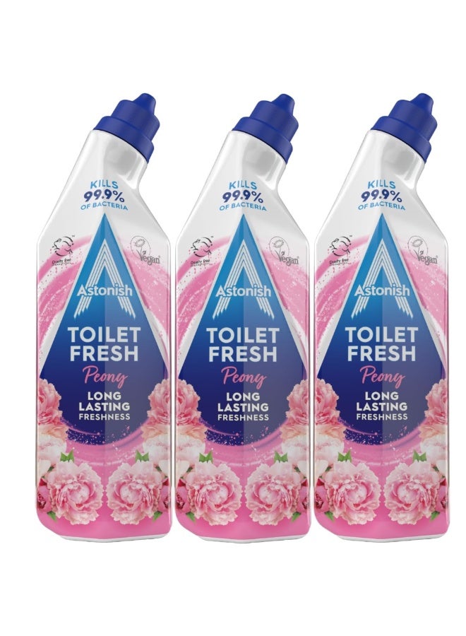 Astonish Toilet Fresh Cleaner Peony 750ml - Pack of 3 - Image 1