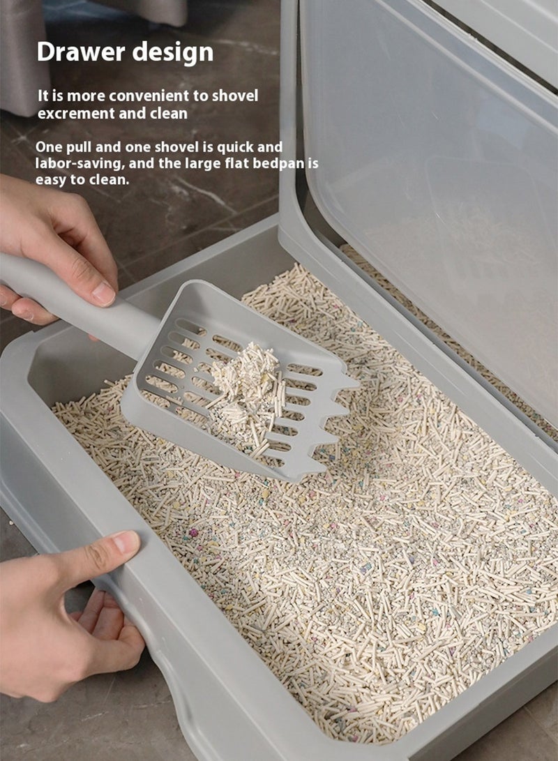 Kidle Foldable Cat Litter Box with Lid Cat Litter Tray Litter Basin for Cats - Image 2