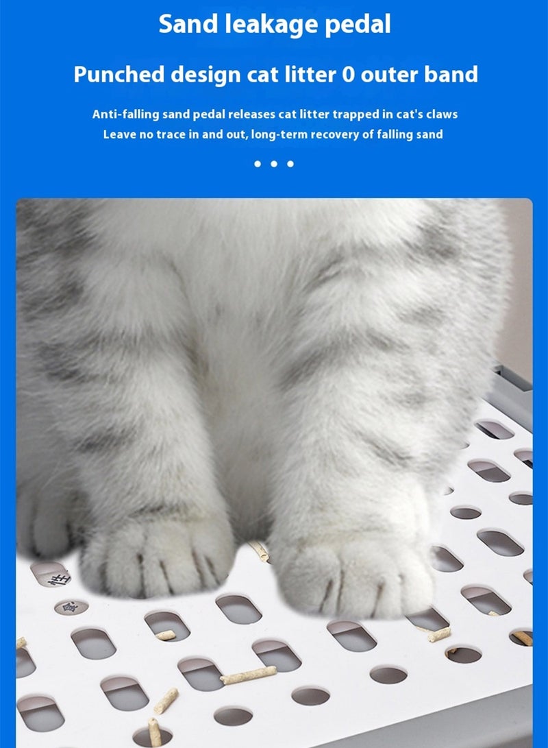 Kidle Foldable Cat Litter Box with Lid Cat Litter Tray Litter Basin for Cats - Image 3