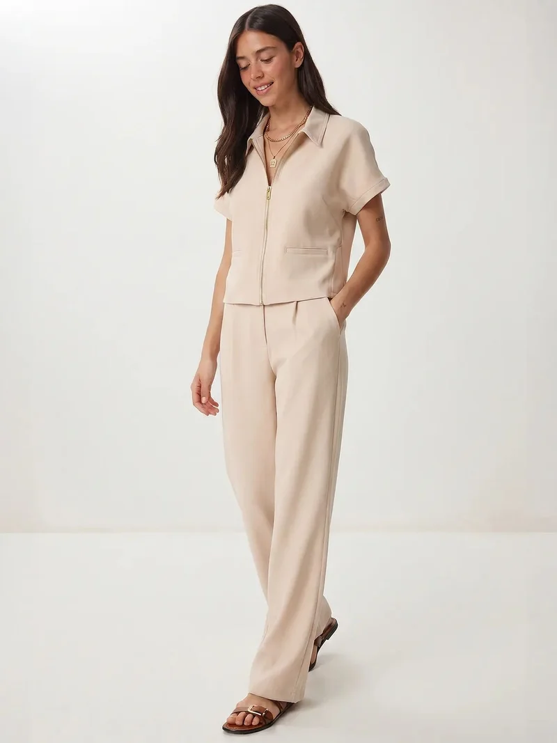 Happiness İstanbul ISTANBUL Women's Vest And Wide-Leg Trouser Coord