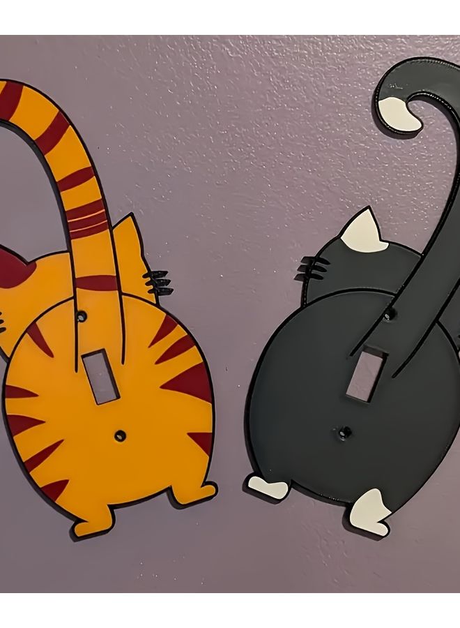 Cute Black Cat Silhouette Single Light Switch Cover Easy Install Wall Panel Home Decor - Image 3