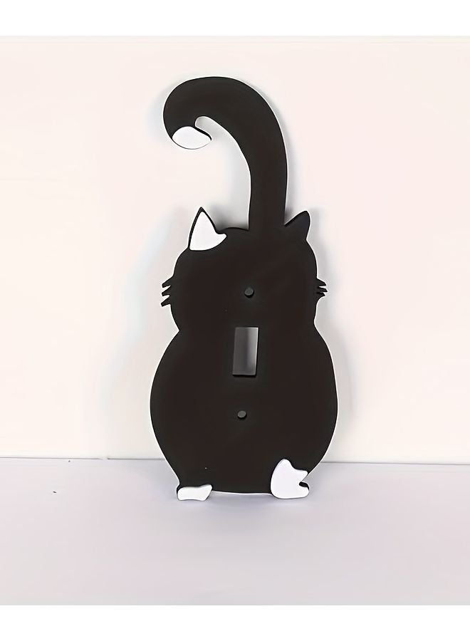 Cute Black Cat Silhouette Single Light Switch Cover Easy Install Wall Panel Home Decor - Image 2