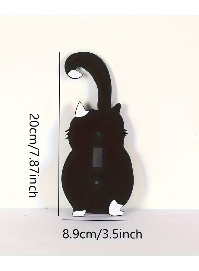 Cute Black Cat Silhouette Single Light Switch Cover Easy Install Wall Panel Home Decor - Image 4