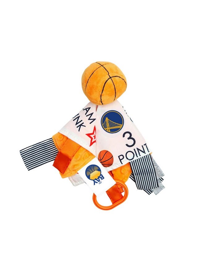 The Learning Lovey The Learning Lovey Goldenstate Warriors Baby Tag Toy - NBA Basketball - Baby Sensory Crinkle Toys - Soft & Safe - Ideal Baby Stroller Toy - BPA Free w/Stroller Clip  - Image 1