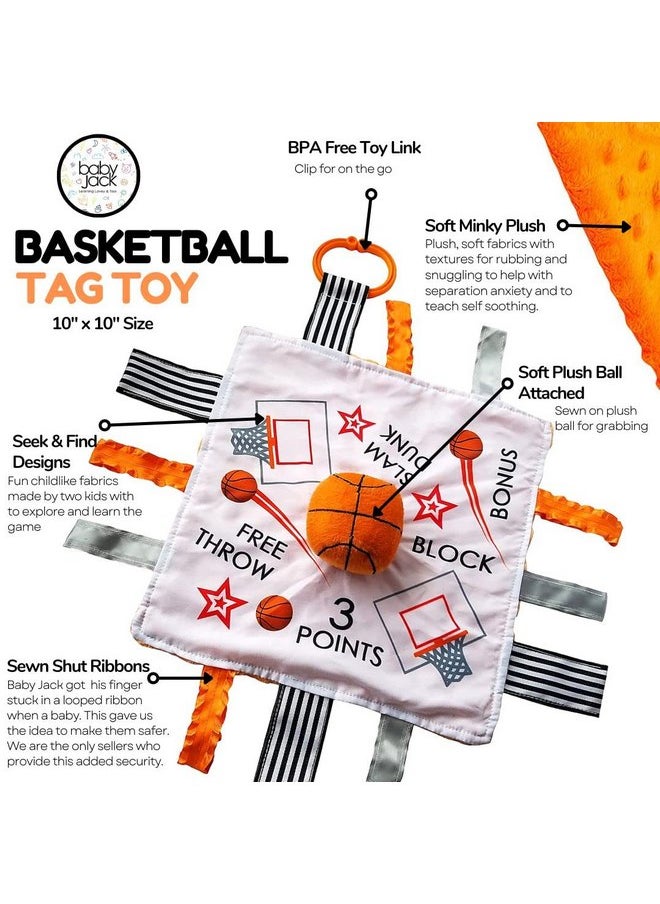 The Learning Lovey The Learning Lovey Goldenstate Warriors Baby Tag Toy - NBA Basketball - Baby Sensory Crinkle Toys - Soft & Safe - Ideal Baby Stroller Toy - BPA Free w/Stroller Clip  - Image 4