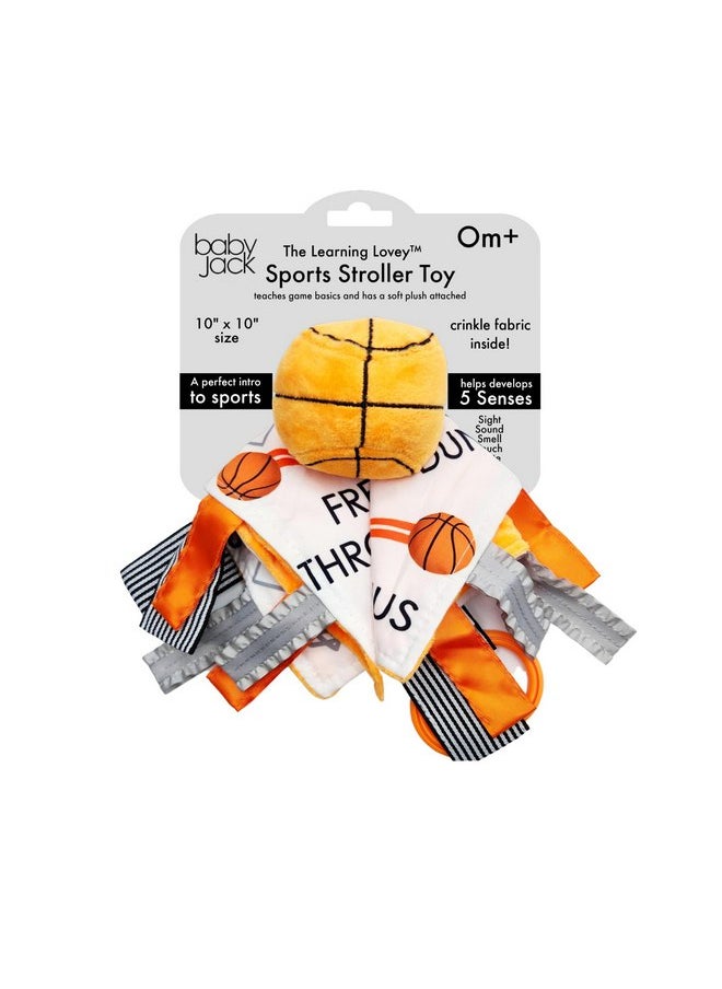 The Learning Lovey The Learning Lovey Goldenstate Warriors Baby Tag Toy - NBA Basketball - Baby Sensory Crinkle Toys - Soft & Safe - Ideal Baby Stroller Toy - BPA Free w/Stroller Clip  - Image 2