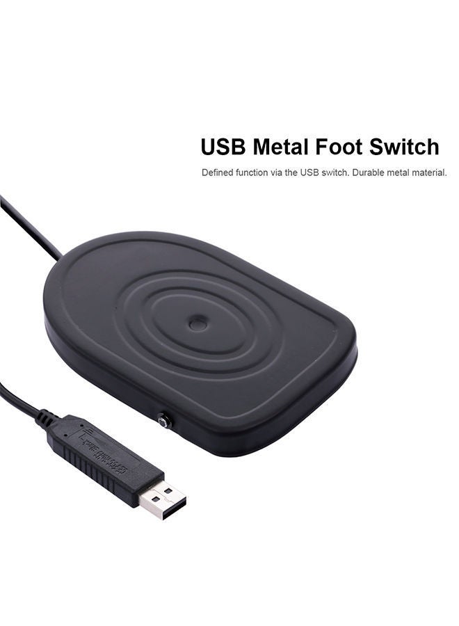 NIBEMINENT USB Metal Foot Switch Operated Pedal Controller Mouse Black  - Image 2