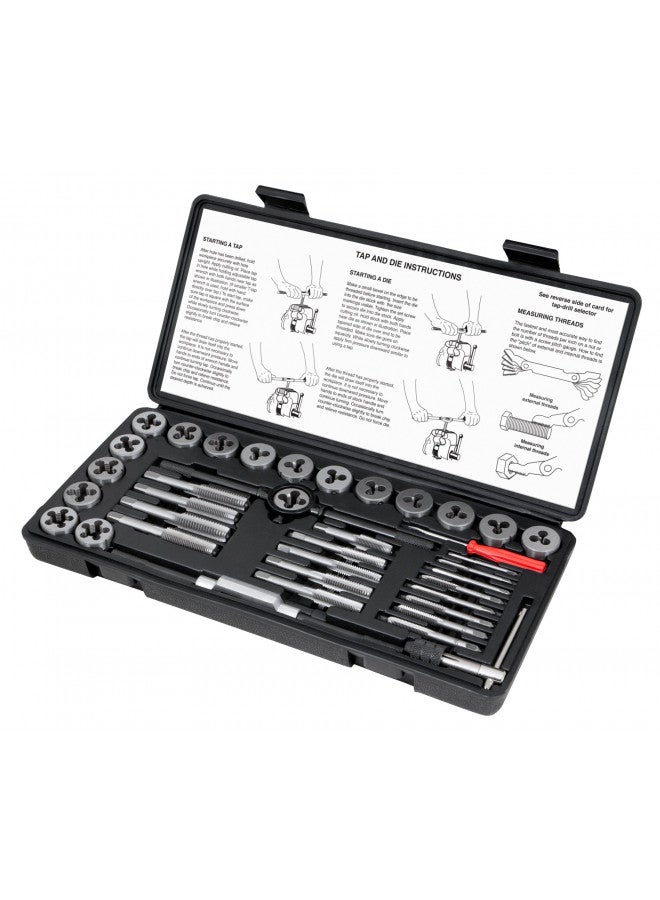 Performance Tool W4002DB 40-Piece Metric Tap And Die Set | Coarse and Fine Threads | Essential Threading Rethreading Tool Kit with Accessories and Storage Case - Image 2