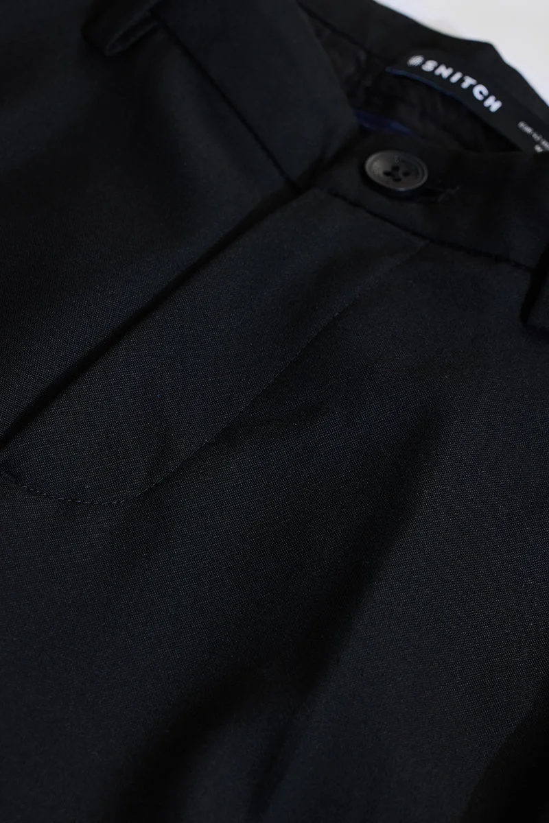 SNITCH Black Slim Fit Trousers
