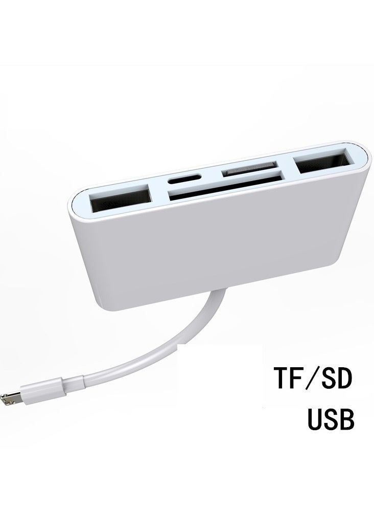 Loquat - Multifunctional Card Readers Lightn interface 5-in-1 [TF/SD Reading+Dual USB+Charging] - Image 1