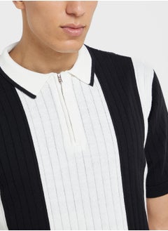 BRAVE SOUL Knitted Zipped Polo Shirt  - Image 3