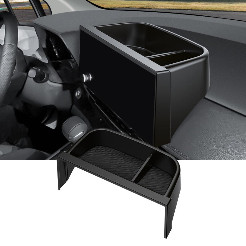 Ecarzo 8.0 inches Screen Dash Tray Phone Holder for Toyota Sienna 2025 2026, Custom Fit Behind Screen Dashboard Organizer, Dash Console Storage Tray with Non-Slip Liner (NOT for 12.3-Inch Display) - Image 1