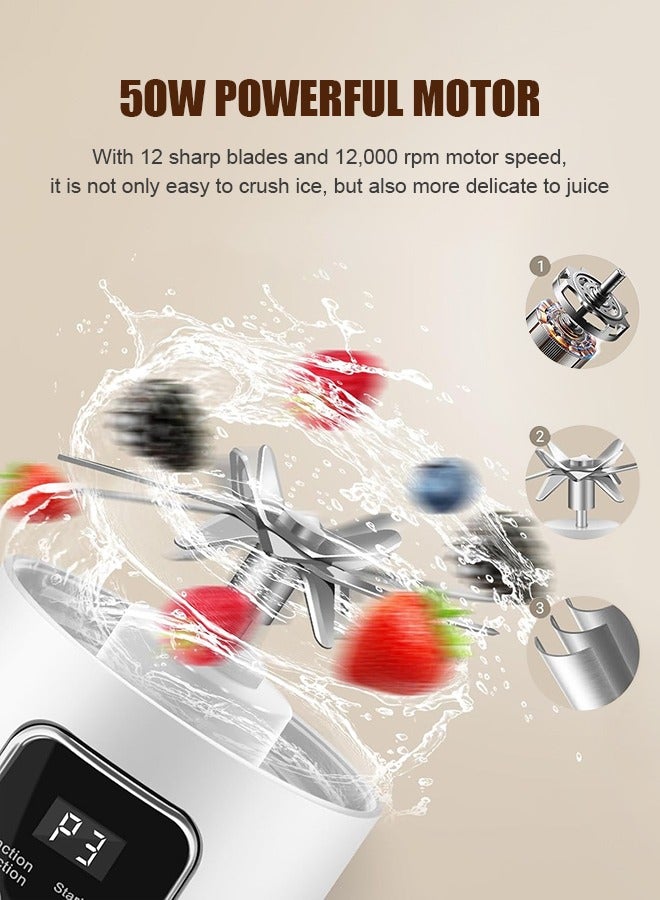 أبيكس خلاط محمول، خلاط شخصي هز وانزلاق، خلاط صغير قابل لإعادة الشحن،، مع غطاء سفر للمنزل/المطبخ/صالة الألعاب الرياضية ,الأبحاث المتعلقة ب محمول عصارة الفاكهة خلاط - Image 4