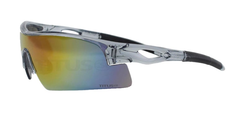 TITUS G20 All Sport Safety Glasses Shooting Eyewear Motorcycle Protection ANSI Z87+ Compliant (Grey Frame - Mirrored Lens - With Fitted Hard Case) - Image 2