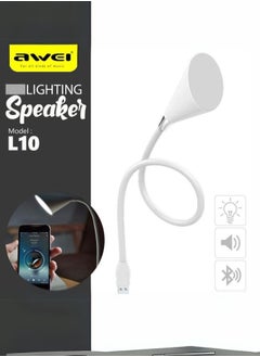 Awei L10 360° USB LED Light With Built In Bluetooth Speaker – White
