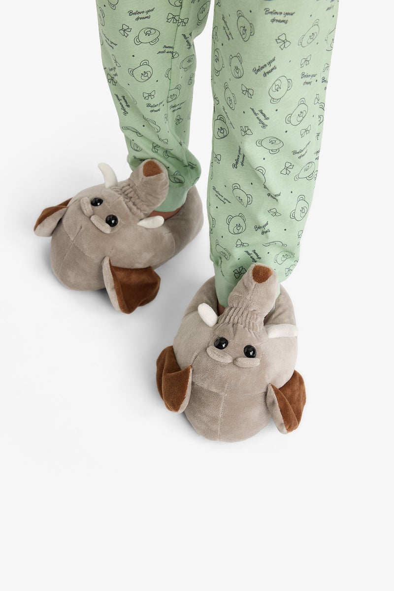 DeFacto Grey Boy Boy Elephant Themed Flat Sole Home Boots Casual - Image 2