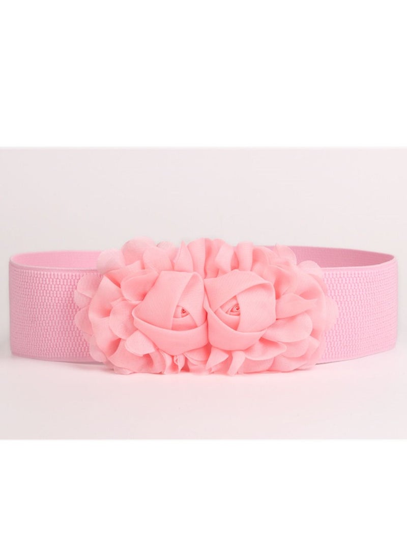 Loquat - Decorative Female Simple All Kinds Of Elastic Belt rose Elastic Waist Seal 60g Pink - Image 1