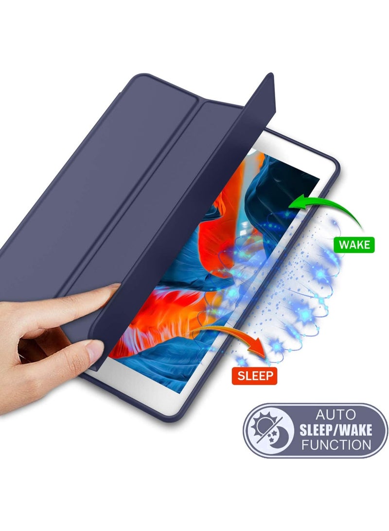 iPad 9th / 8th / 7th Generation Case for 10.2-Inch iPad (2021 / 2020 / 2019) – Soft Baby Skin Silicone Back Cover with Pencil Holder, Auto Wake & Sleep, Protective iPad 7th Gen Case, Blue - Image 3