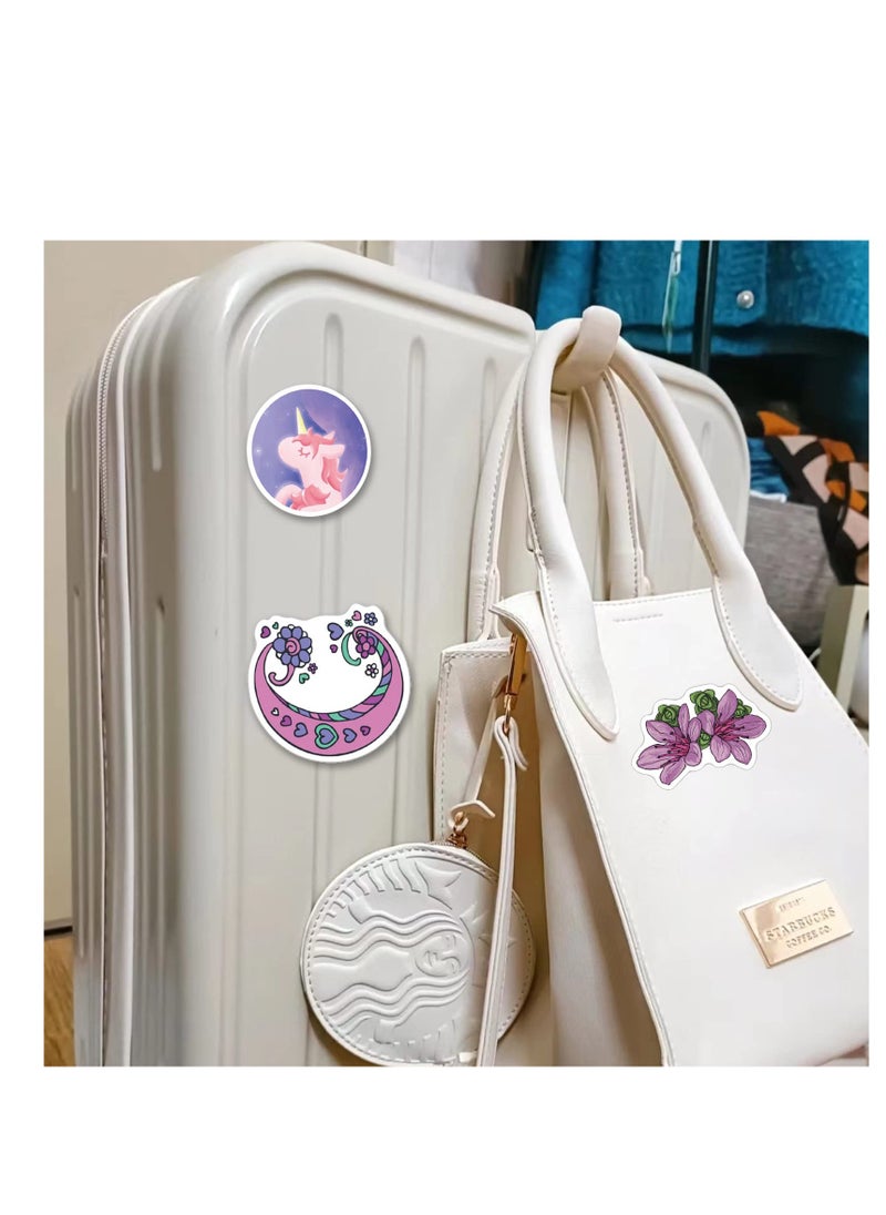 Generic - Cute Purple Stickers, Kawaii Waterproof Stickers Funny Aesthetic Stickers Water Bottles Laptop Stocking Stuffer Sticker Packs Purple Stickers Laptop Computer Stickers for Kids Teens Girls (100 Pcs) - Image 1