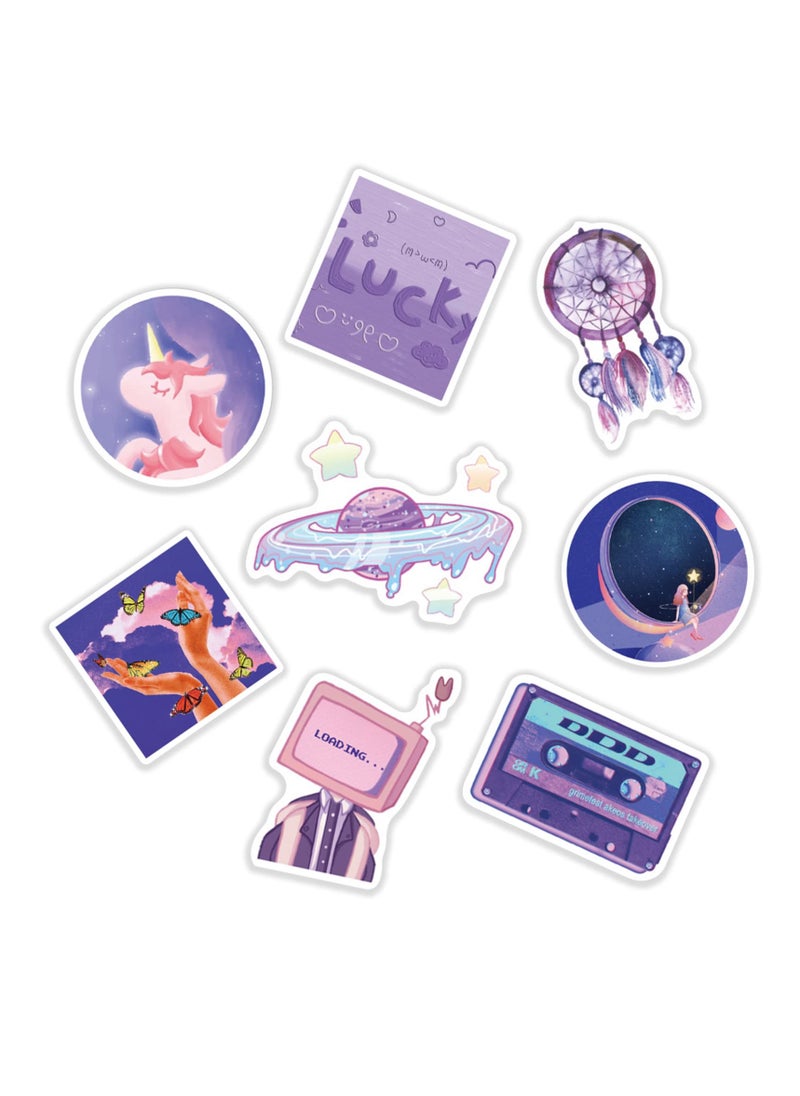 Generic - Cute Purple Stickers, Kawaii Waterproof Stickers Funny Aesthetic Stickers Water Bottles Laptop Stocking Stuffer Sticker Packs Purple Stickers Laptop Computer Stickers for Kids Teens Girls (100 Pcs) - Image 1