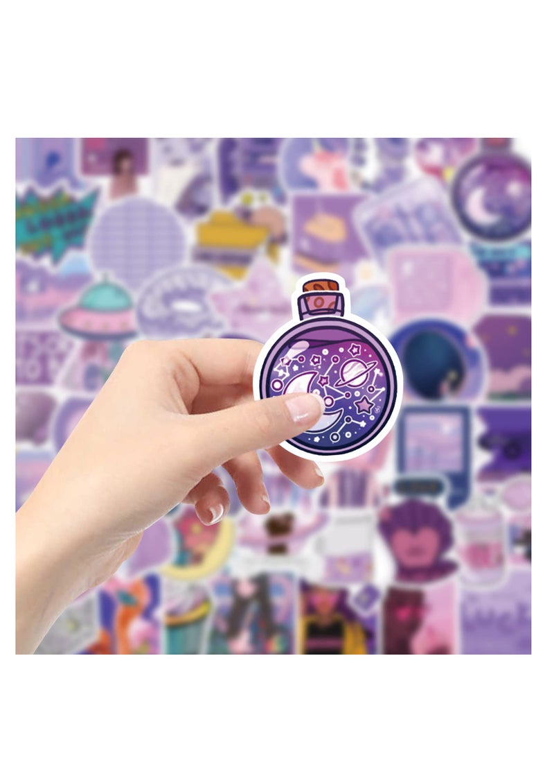 Generic - Cute Purple Stickers, Kawaii Waterproof Stickers Funny Aesthetic Stickers Water Bottles Laptop Stocking Stuffer Sticker Packs Purple Stickers Laptop Computer Stickers for Kids Teens Girls (100 Pcs) - Image 1