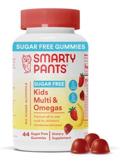 SmartyPants Kids Multivitamin Gummies, Sugar Free: Omega 3 (Ala), Vitamin D3, C, Vitamin B12, B6, Vitamin A, K & Zinc For Immune Support, Erythritol Free, Strawberry Banana, 44 Count (22 Day Supply)  - Image 1