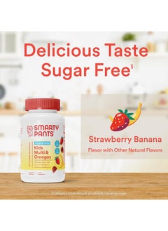 SmartyPants Kids Multivitamin Gummies, Sugar Free: Omega 3 (Ala), Vitamin D3, C, Vitamin B12, B6, Vitamin A, K & Zinc For Immune Support, Erythritol Free, Strawberry Banana, 44 Count (22 Day Supply)  - Image 5