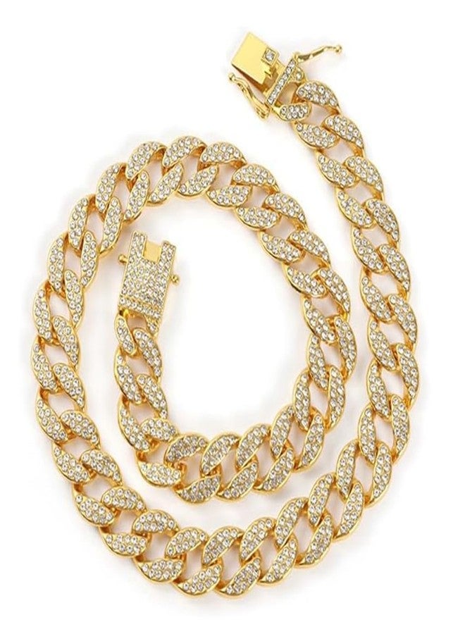 WeimoMonkey Dog Chain Collars, Cuban Link Chain for Dogs Jewelry Diamond Necklace Metal Bling Choke 13mm Wide Pet for Puppy Small Medium Large Dogs Cats Gold (8inch) - Image 4