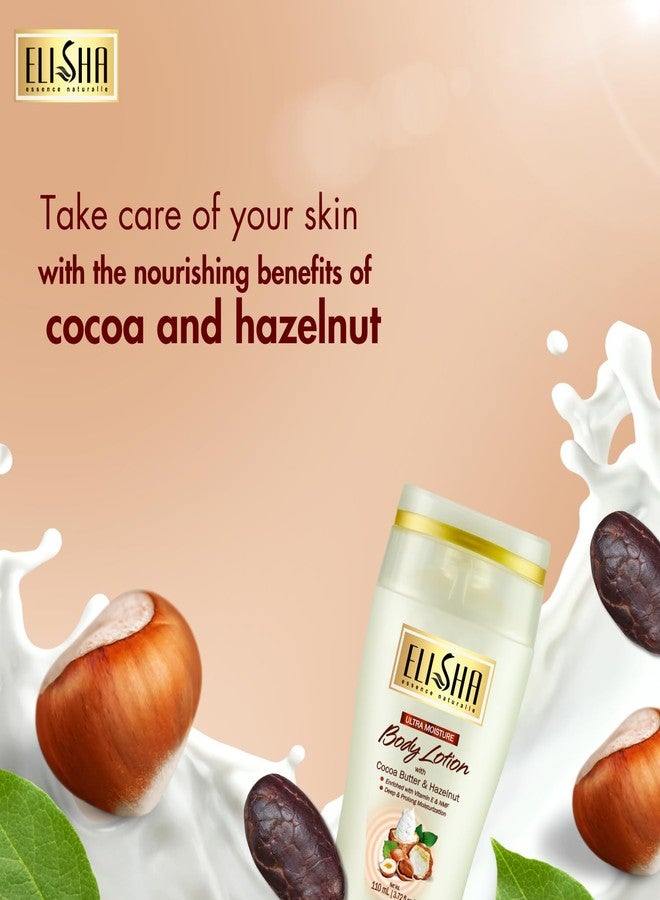 Elisha Body Lotion With Cocoa Butter & Hazelnut Healthy Bright, Sun + Pollution Protection Daily Moisturizer Fast Absorbing and Non-sticky, for Dry Skin, for Men & Women - 110ml (Pack of 3) - Image 5